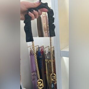 Fendi black ruffle strap